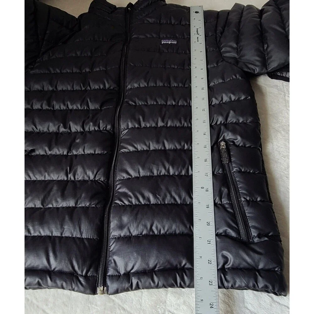 Patagonia Boys XL 14 Puffer Jacket Black Insulated Full Zip 68242 Repaired